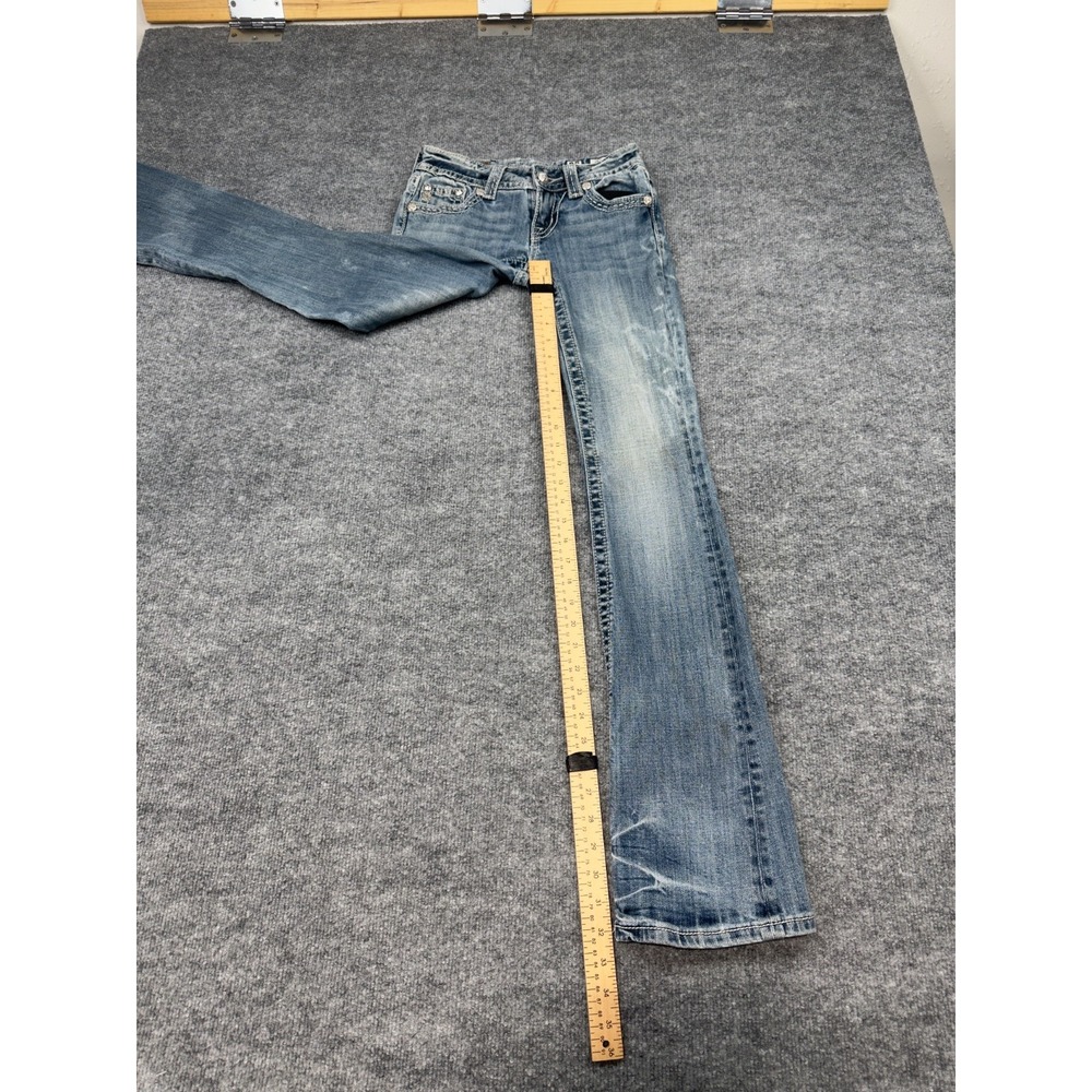 Miss Me Bootcut Jeans Women's 25 JW6207B Blue Embellished Flap Pocket Denim - Picture 11 of 16